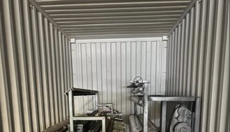 Mesh rapier looms are loaded to ship to Europe